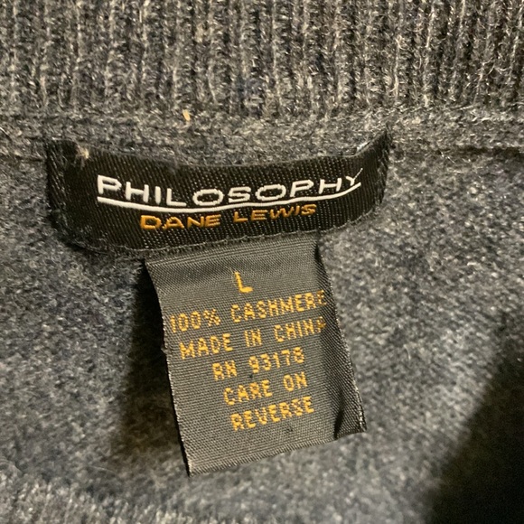 PHILOSOPHY DANE LEWIS size L cashmere dark gray sweater in excellent condition - Picture 4 of 6